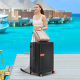 Contrast Color Hardshell Luggage 24" Expandable Spinner Suitcase With Tsa Lock Lightweight