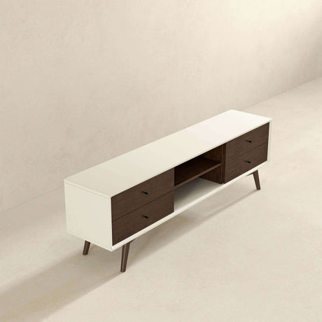 Caroline - White TV Stand Up To 72" - Brown / White