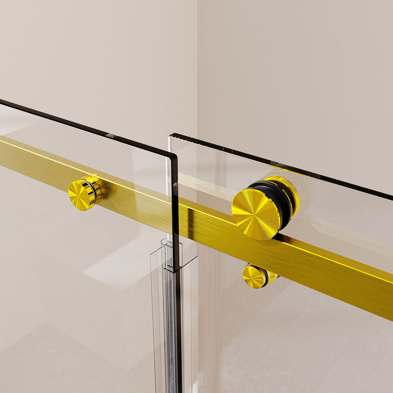 Frameless Single Sliding Shower Door, Sgcc Tempered Glass, Reversible