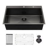 Topmount Kitchen Sink 16 Gauge, Single Bowl