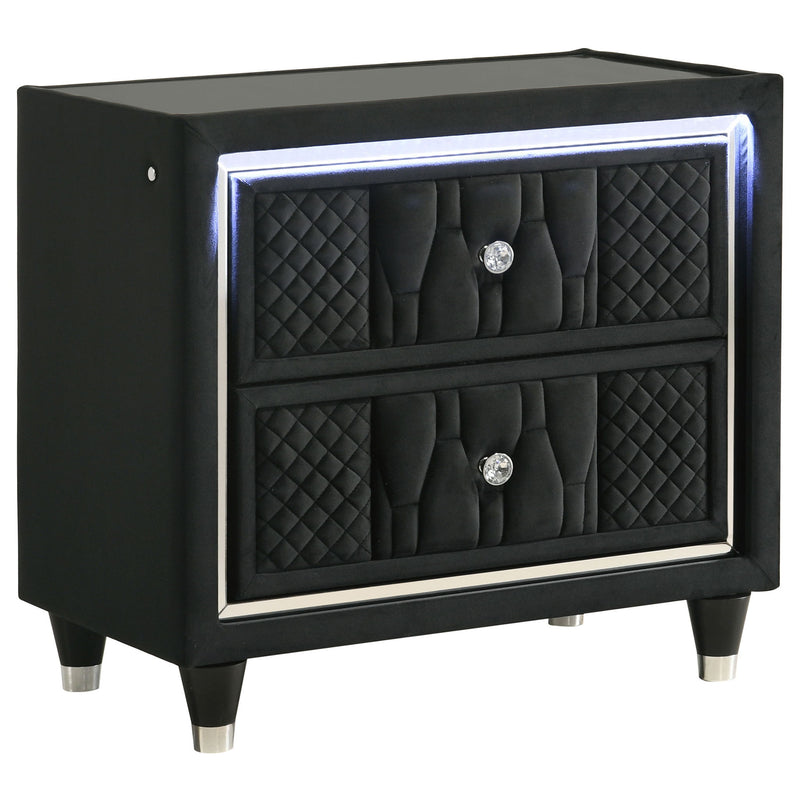Mika - 2 Drawer LED Nightstand With USB