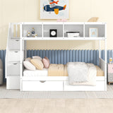Bunk Bed With Shelfs, Storage Staircase And 2 Drawers