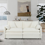 Modern Oversized Chenille Loveseat Sofa With Deep Seat And Diy Combination