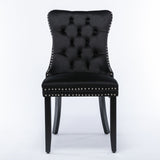 Nikki - Modern, High-End Tufted Solid Wood Contemporary Velvet Upholstered Dining Chair With Wood Legs Nailhead Trim (Set of 2)