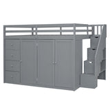 Loft Bed With Built In Wardrobes, Cabinets And Drawers