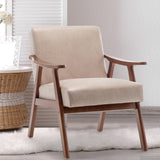 Mid Century Modern Accent Chair With Solid Wood Frame And Extra Thick Backrest