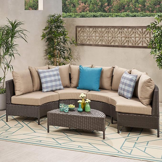 Pt Limon - 5 Pieces Sofa Set - Brown / Beige