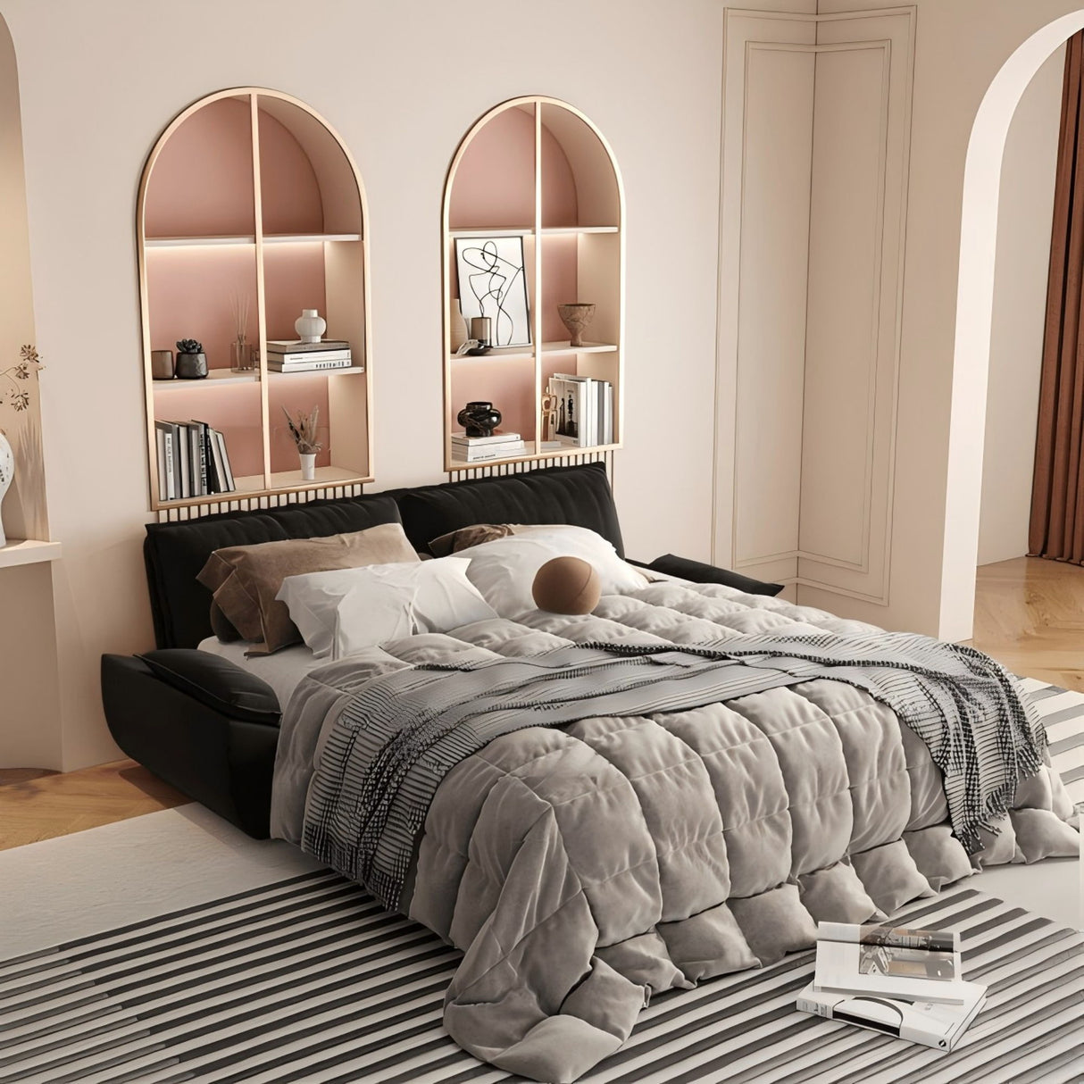 Pull Out Sleeper Sofa Bed, 3 In 1 Multi Functional