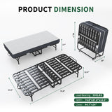 Twin Folding Bed With Memory Foam Mattress Portable Rollaway Bed Sturdy Metal Frame - Brushed Nickel