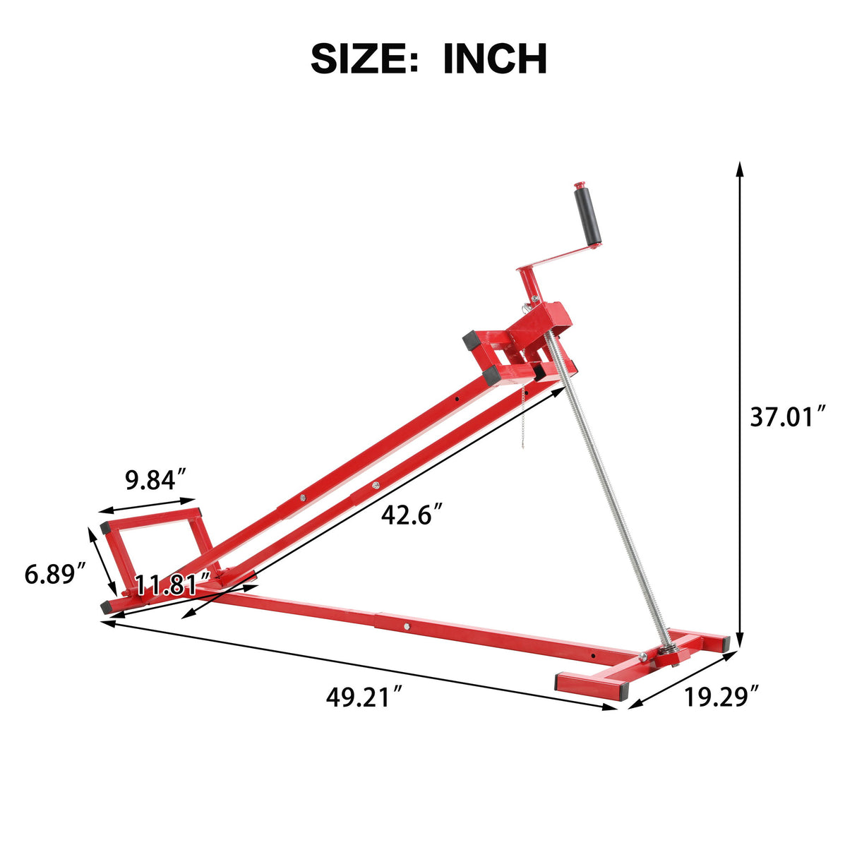 Universal Easy Lawn Mower Lift For Riding Tractors, 800 Lbs Capacity - Red