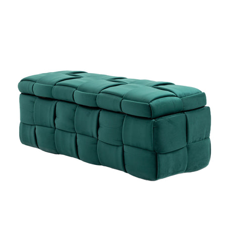 Upholstered Storage Ottoman With Safety Hinge