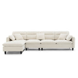 Modern Convertible Sectional Sofa L Shaped Reversible Couch Set With Free Pillows 5 Seat Cloud With Ottoman