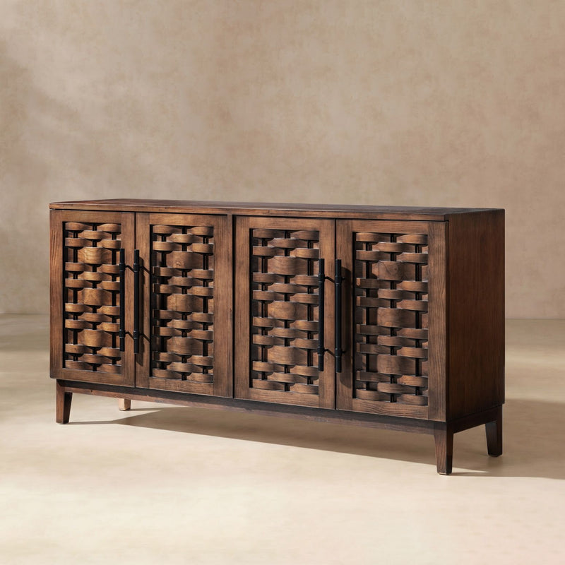 Koa - 4 Door Sideboard - Dark Brown