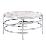 Round Table With Sintered Stone Top And Sturdy Metal Frame