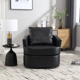 Modern Barrel Comfy Round Accent Sofa Chair, 360 Degree Swivel