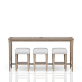 Glass Console Table With 3 Stools - Frosted