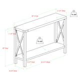 Farmhouse Metal X Table With Lower Shelf