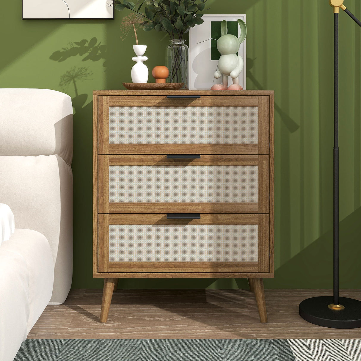 3 Drawer Cabinet, Suitable For Bedroom, Living Room, Study - Walnut