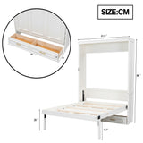 Full Size Murphy Bed With 2 Drawers - Beige