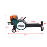 Portable Double Flywheel Electric Log Splitter 7 Ton Gas Log Splitter With Auto Return Steel - Gray