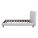 Upholstered Platform Bed With 2 Large Headrests And Thick