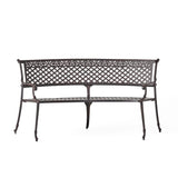 Sector - Bench With Curved Design And Diamond Cross Seat - Copper