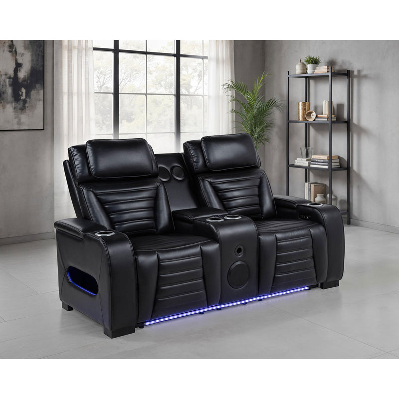 Isadora - Power Reclining Loveseat With Dual USB Charging And Built In Bluetooth Speaker - Black