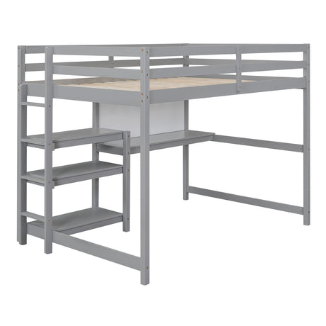 Loft Bed With Shelves, Desk And Writing Board