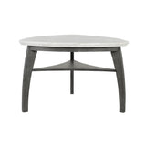 Jasmine - Bar Table With Arched Legs And Marble Top, Triangular Shape - Gray