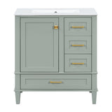 Bathroom Vanity, Modern Bathroom Cabinet With Sink Combo Set, Bathroom Storage Cabinet With A Soft Closing Door And 3 Drawers, Solid Wood Frame