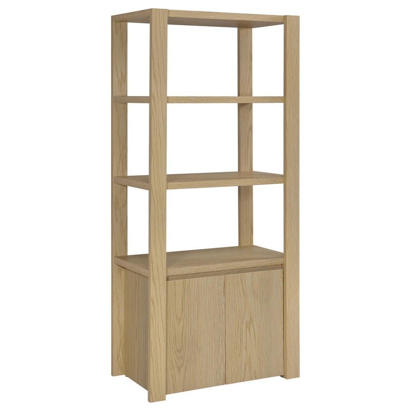 Susac - 3 Shelf Media Tower With Tall Pier Cabinet - Light Oak