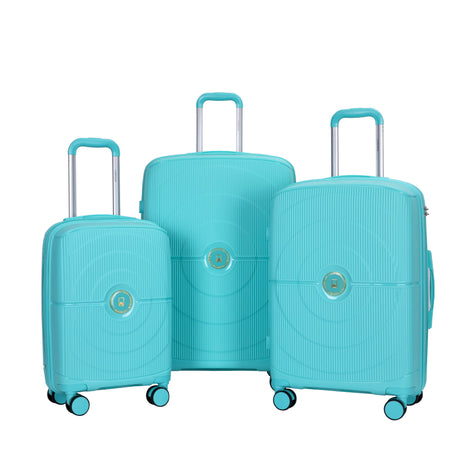 3 Piece Set Expandable Hardshell Suitcase Double Spinner Wheels