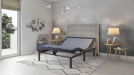 Bt3000 - California King Adjustable Bed Base With Head And Foot Position Adjustment - Blue / Gray