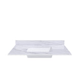 Bianco Carrara Venato Elegant Marble Vanity Top, Bathroom Vanity With Undermount Sink, Sintered Stone
