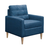 Contemporary Tufted Back Accent Chair With High Density Foam Support - Blue