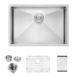 Modern Undermount Stainless Steel Kitchen Sink 16 Gauge, Deep Single Bowl