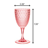 Diamond Cut Plastic Wine Glasses (Set of 4)