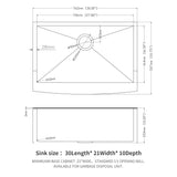 Farmhouse Kitchen Sink, Stainless Steel, Apron Front