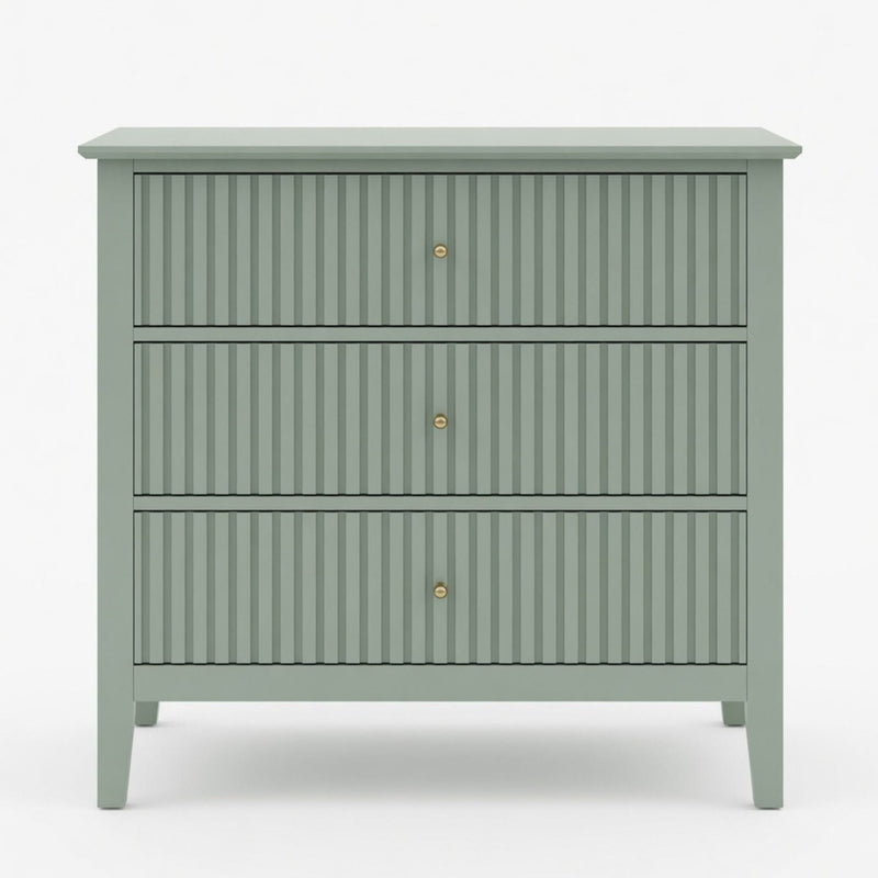 Fluted 3 Drawer Nightstand With Soft Close Slides