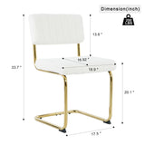 Modern Light Luxury Dining Chair With Metal Legs And Bow Design