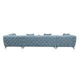 Zerah - Sectional Sofa With 7 Pillows - Dusty Blue