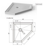 Neo Angle Corner Drain Shower Base - White