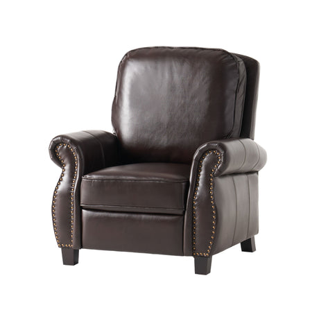 Wide Manual Club Recliner - Brown