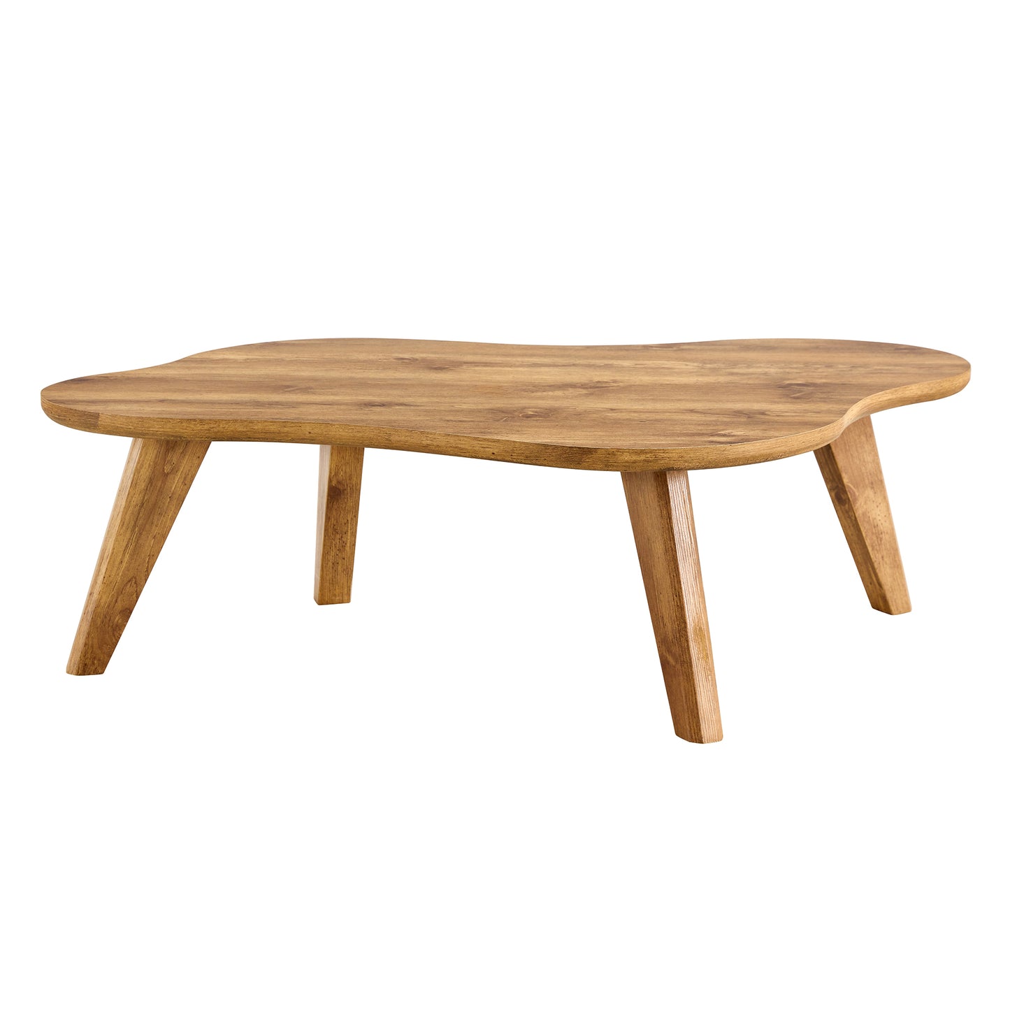 Modern minimalist wood color table top. Solid wood legs, cloud shape to give you a new experience, computer desk. The game table. Suitable for dining and living rooms.