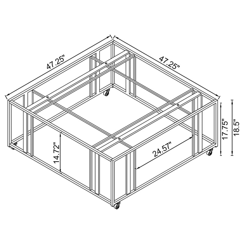 Square Coffee Table - Brushed Brass