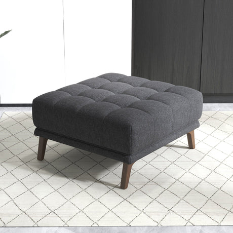 Addison - Square Upholstered Ottoman - Dark Gray