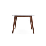 Benton - Modern Top Dining Table - Brown / Walnut Brown / White