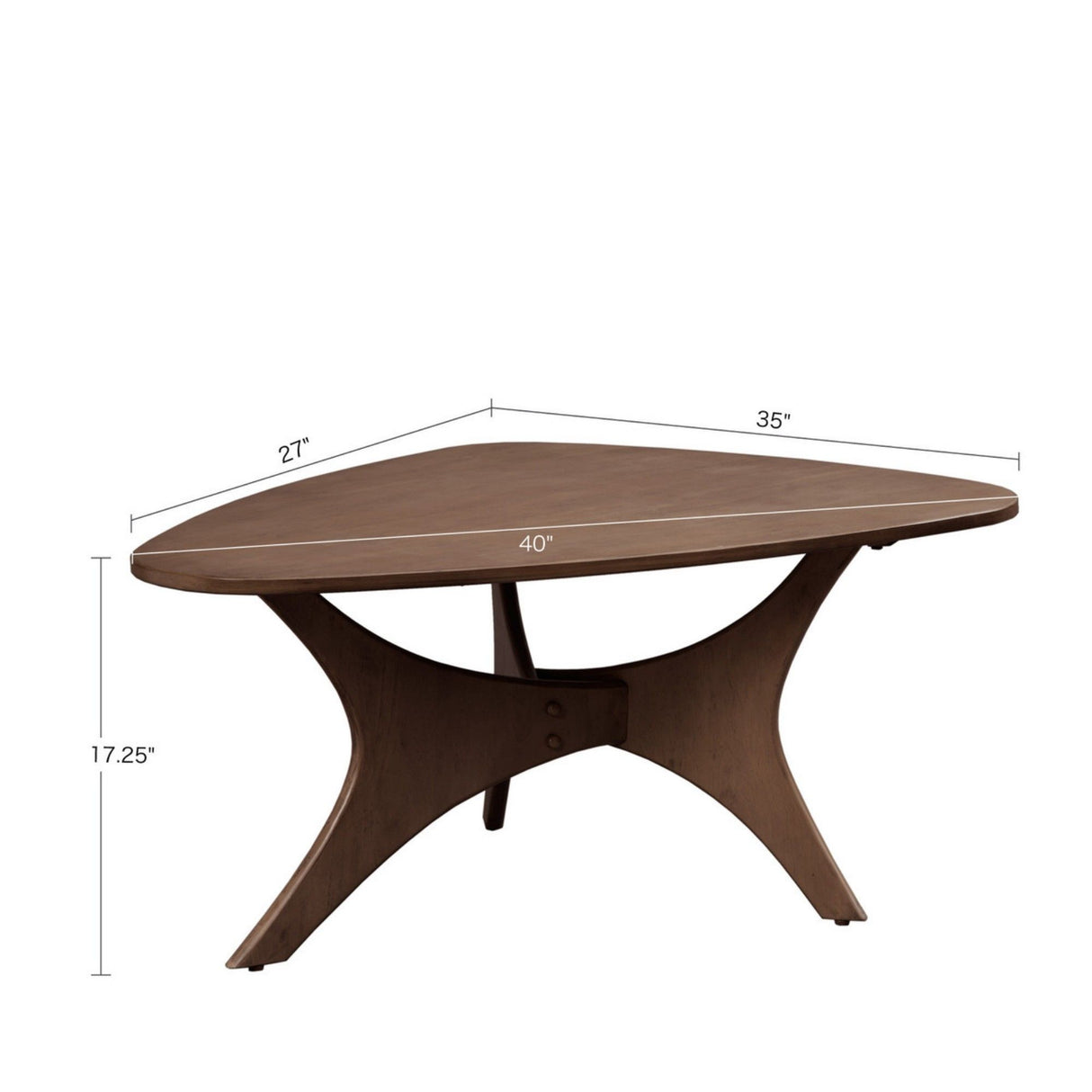 Triangle Wood Coffee Table Mid-Century Modern Design
