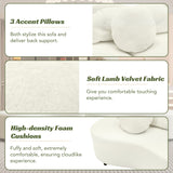Modern Living Room Sofa Lamb Velvet Upholstered For Home