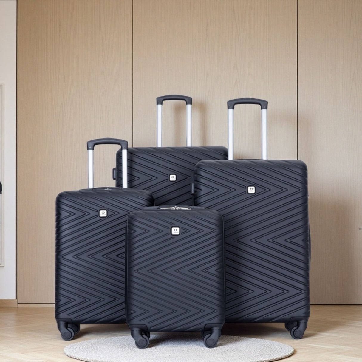 Luggage 4 Piece Lightweight Suitcase With Rotating Wheels With Tsa Lock,